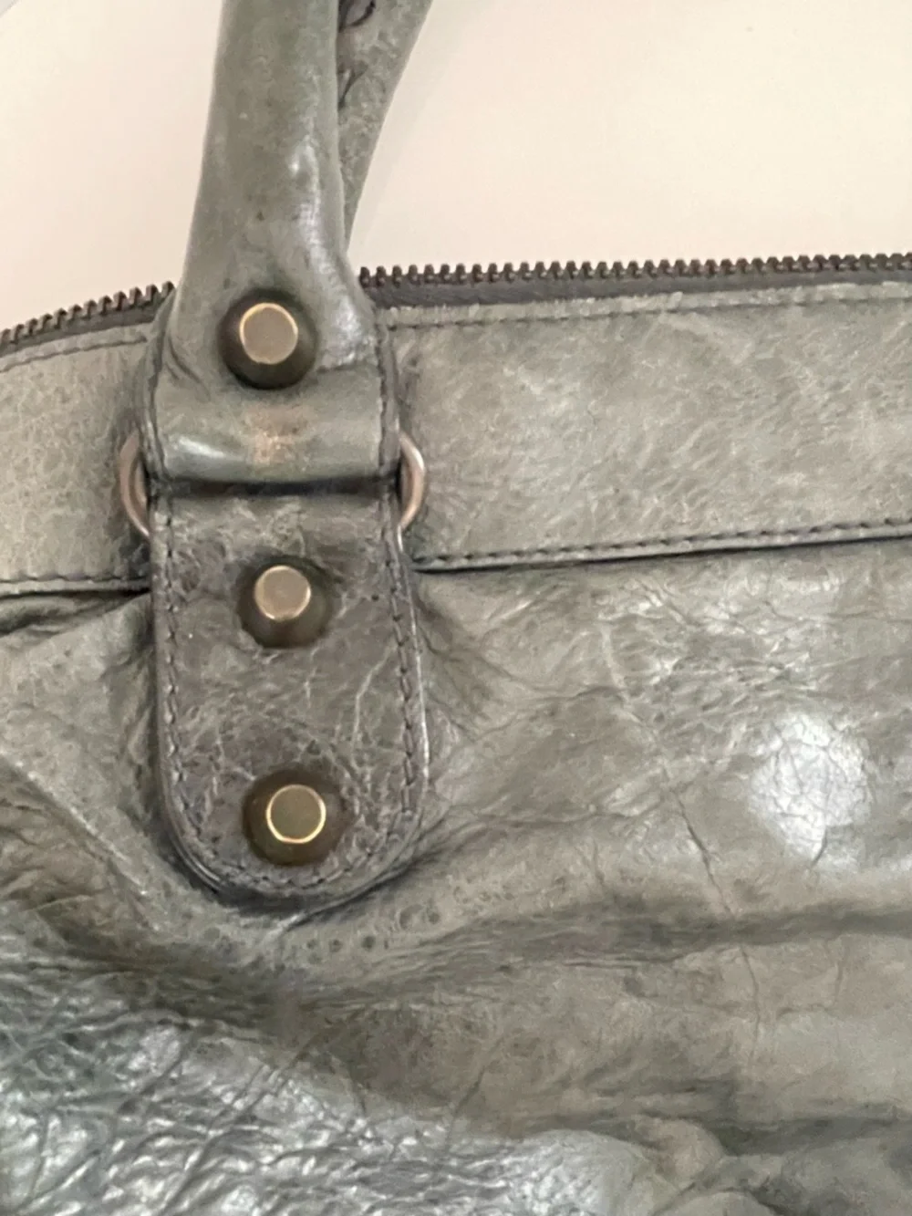 Balenciaga Work Bag RH | Vintage Leather | Muted Green | Authenticated - Picture 10 of 12